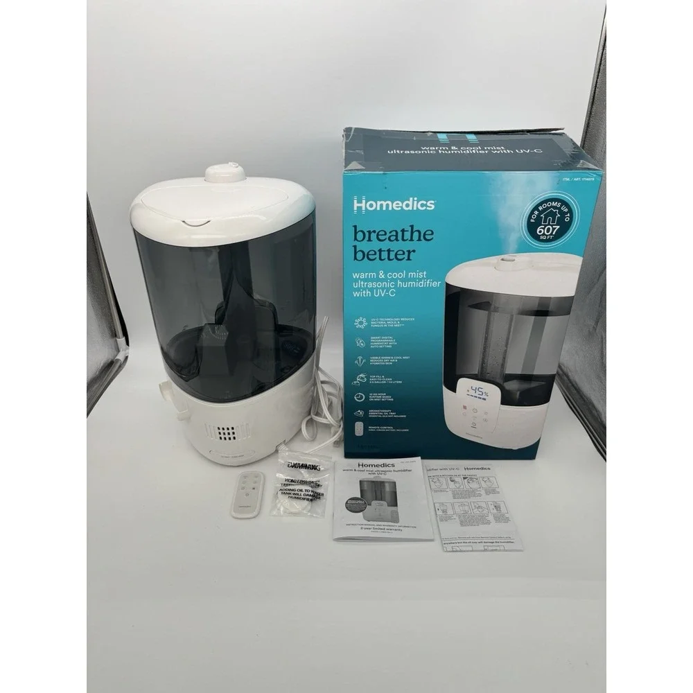 HoMedics‎ Breathe Better 2.0 Gallon Warm & Cool Mist Ultrasonic Humidifier Used